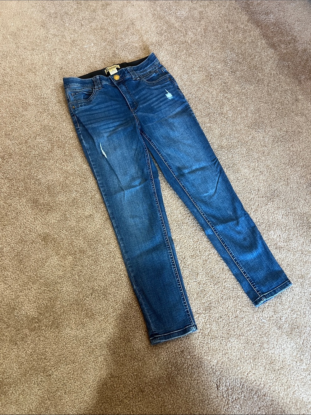 Democracy Dark Blue Skinny Jeans with Light Distress